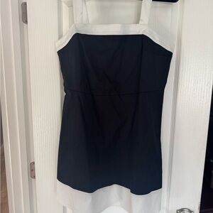 LOFT Black Mini Dress with White Trim